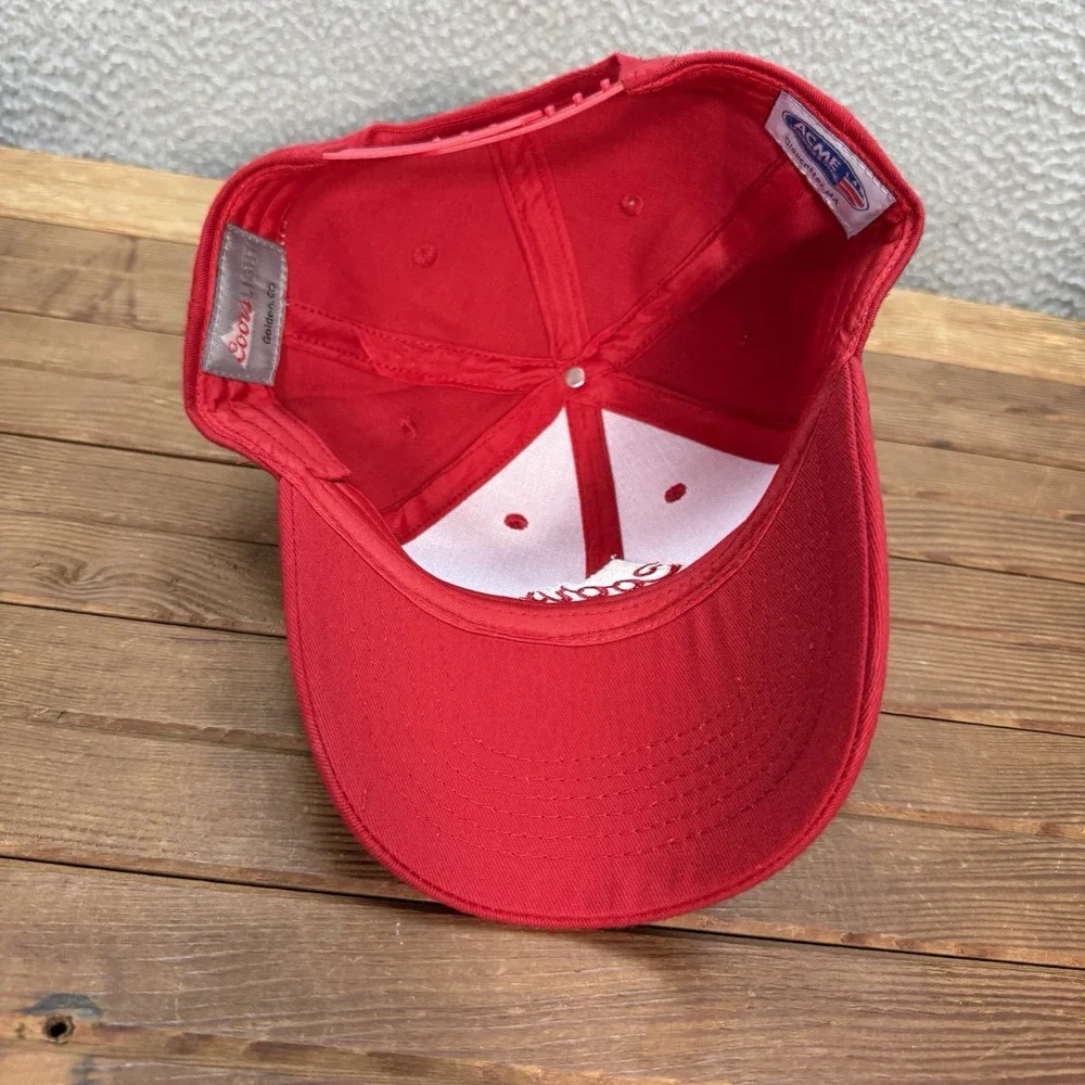 Coors Light Beer Hat Adult‎ Red Snapback Cap Outdoors Tailgate Party Camping